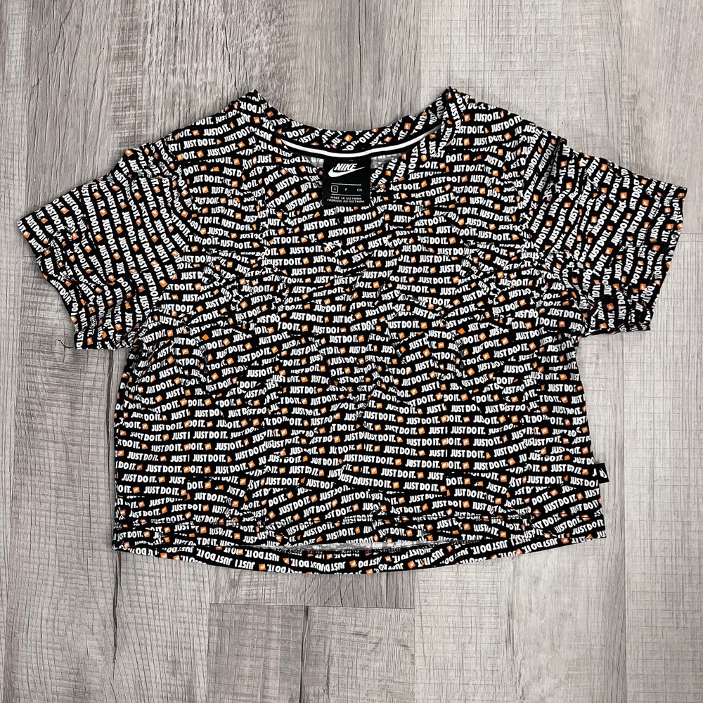 Nike JDI Just Do It Anniversary all over print crop top